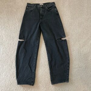 AGOLDE Black Sanna Slice Jeans. Size 28. Worn only one time. Perfect Condition